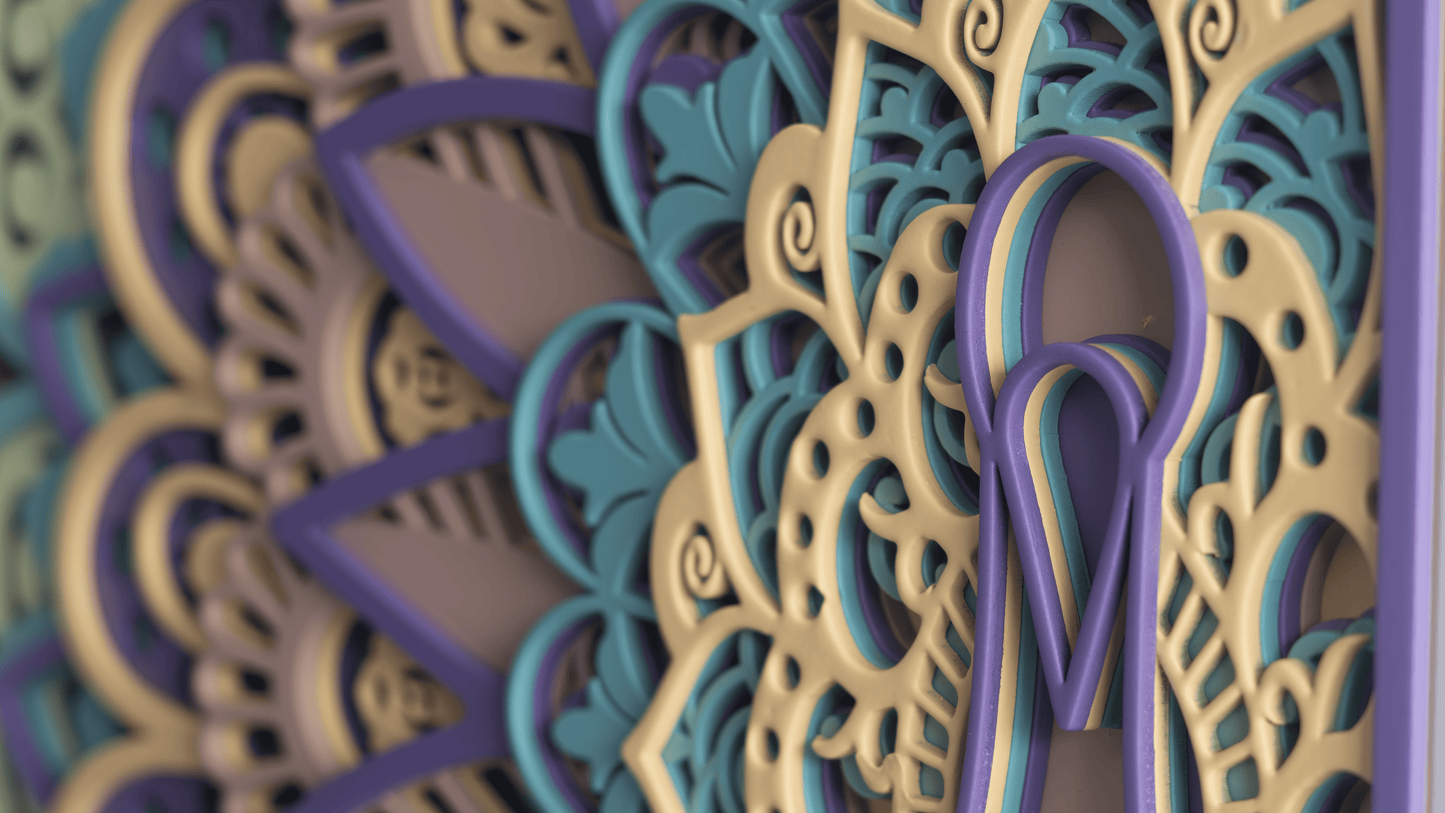 majestic peacock mandala shadow box