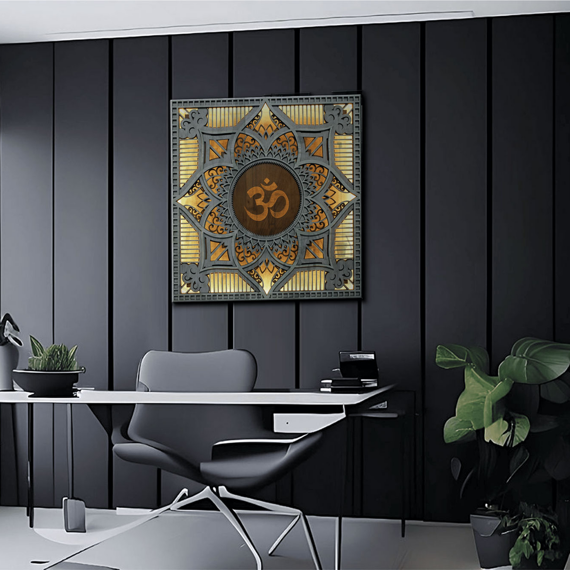 Enlighten Om Mandala 🕉️ LED Wall Art