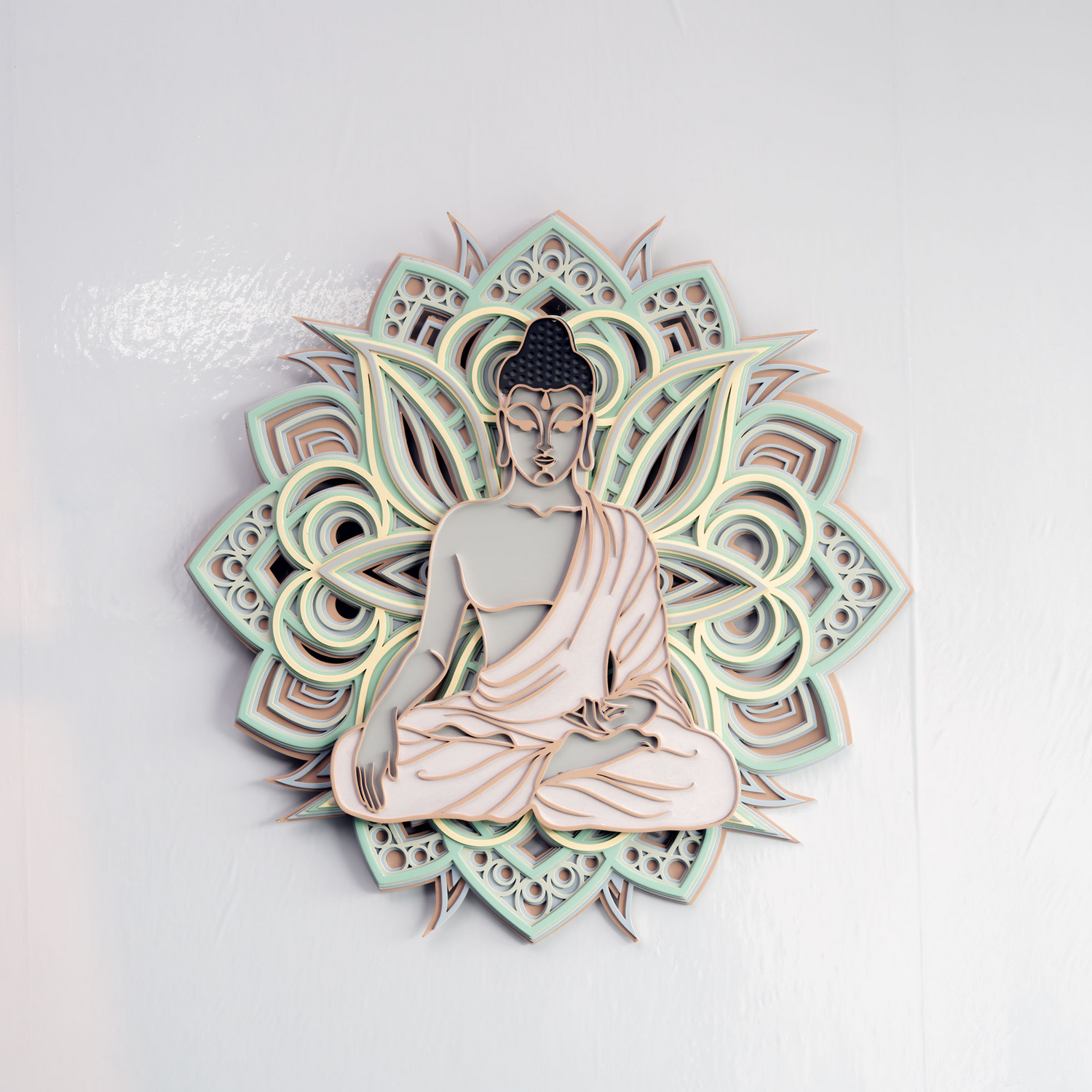 3D Layered Buddh Wooden Wall Art