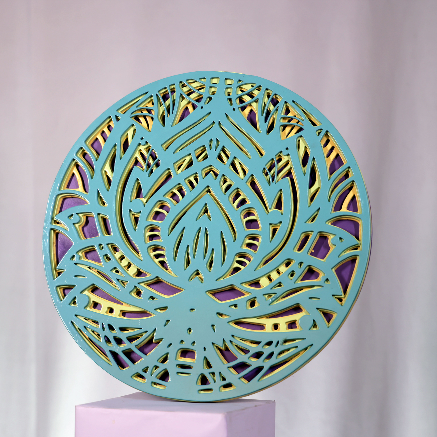 Mandala-Inspired Layered Wooden Wall Art