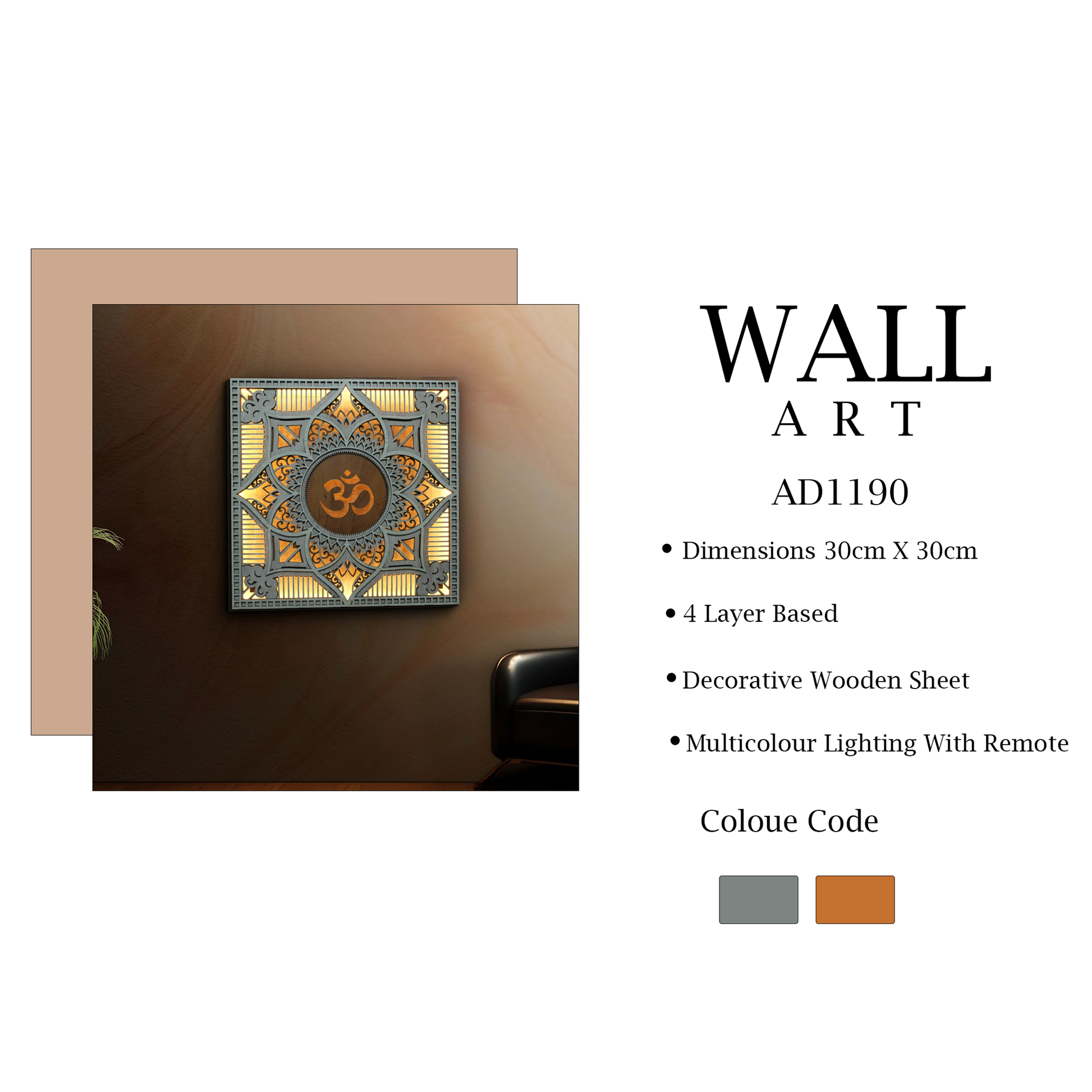 Enlighten Om Mandala 🕉️ LED Wall Art