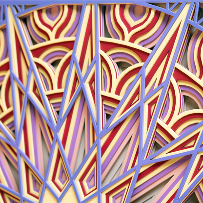 Intricate Layered Wood 'Radiant Star' Wall Art