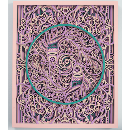 Floral Mandala 3D Layered Wooden Wall Art