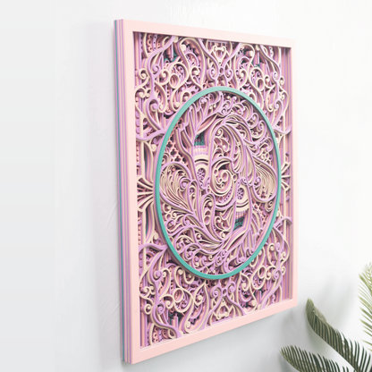 Floral Mandala 3D Layered Wooden Wall Art