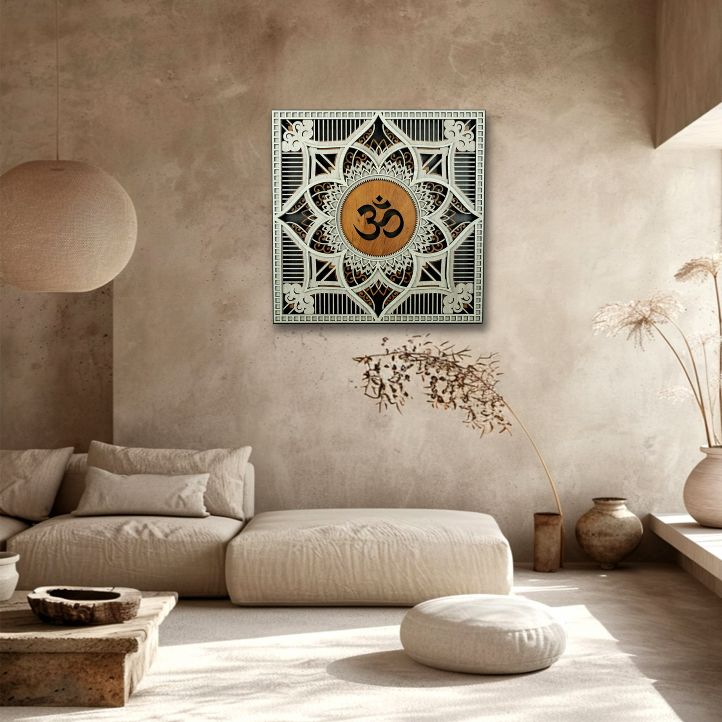 enlighten om mandala 🕉️ led wall art