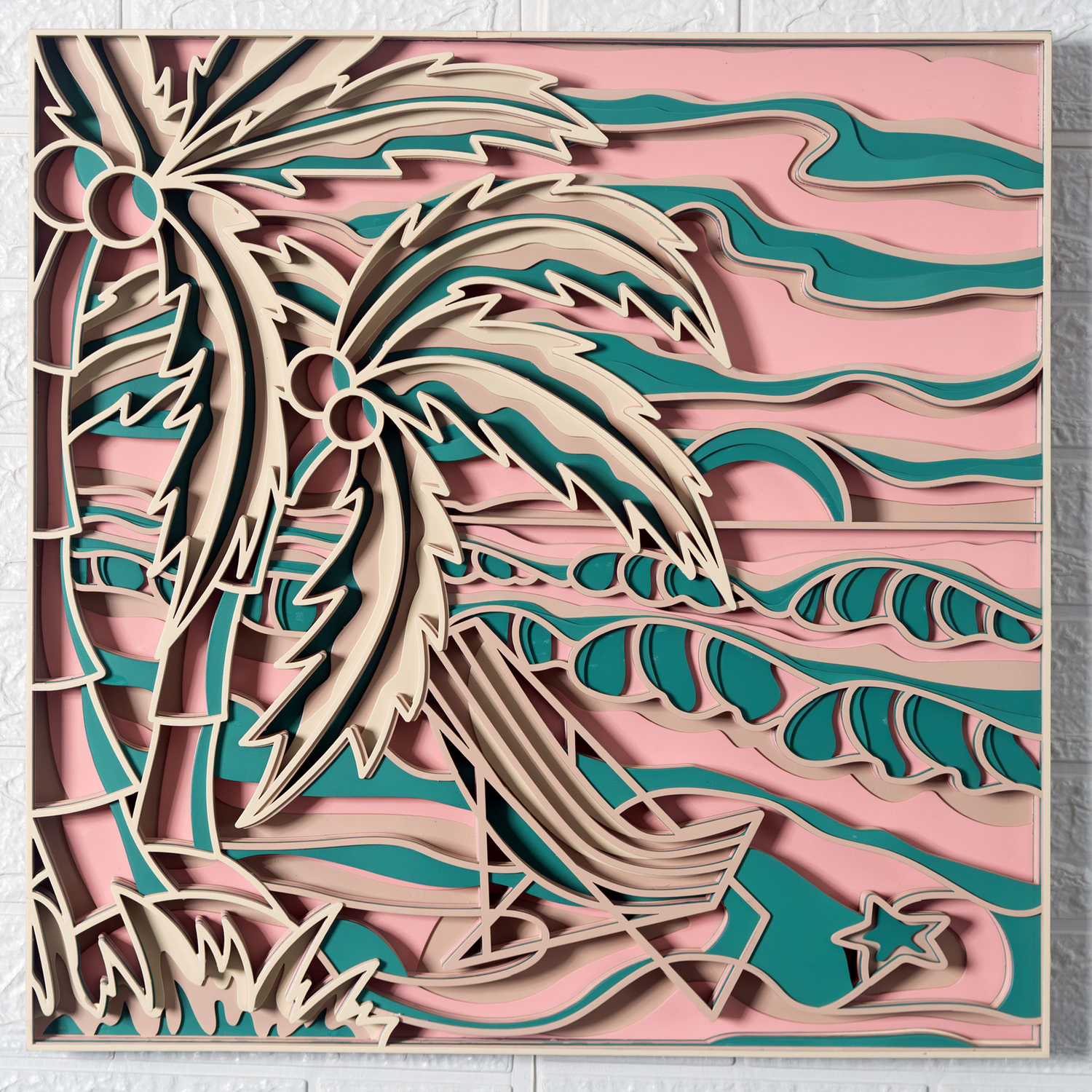 Layered Wood 'Coastal Sunset' Wall Art