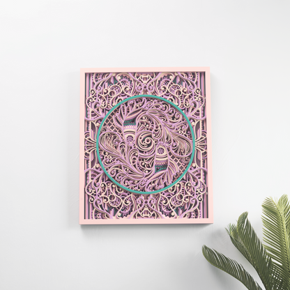 Floral Mandala 3D Layered Wooden Wall Art