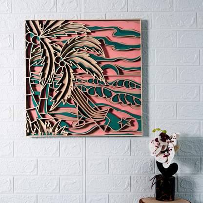 Layered Wood 'Coastal Sunset' Wall Art