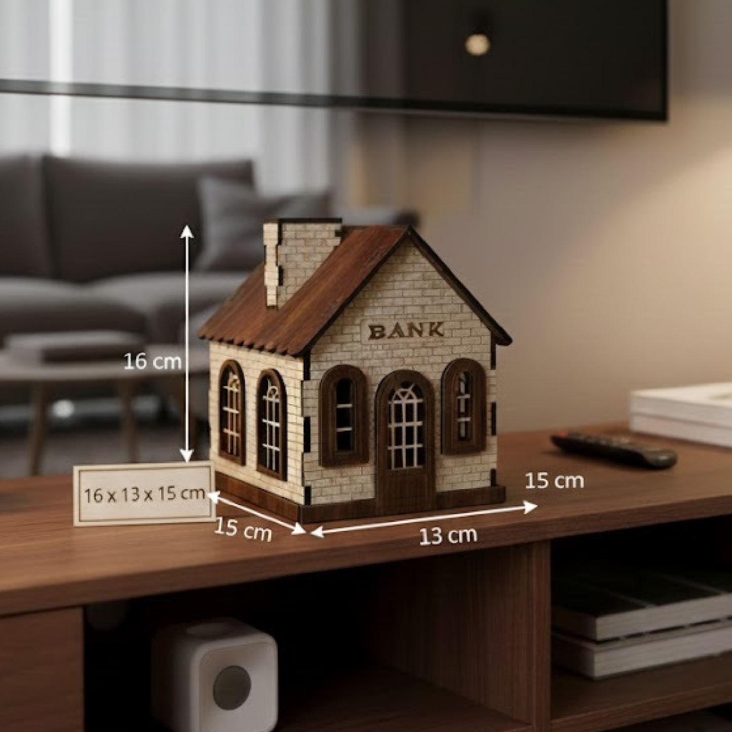 charming vintage style house money box (16x15x13 cm)