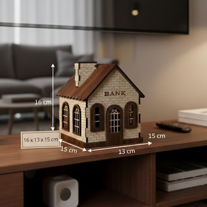 Charming Vintage Style House Money Box (16x15x13 cm)