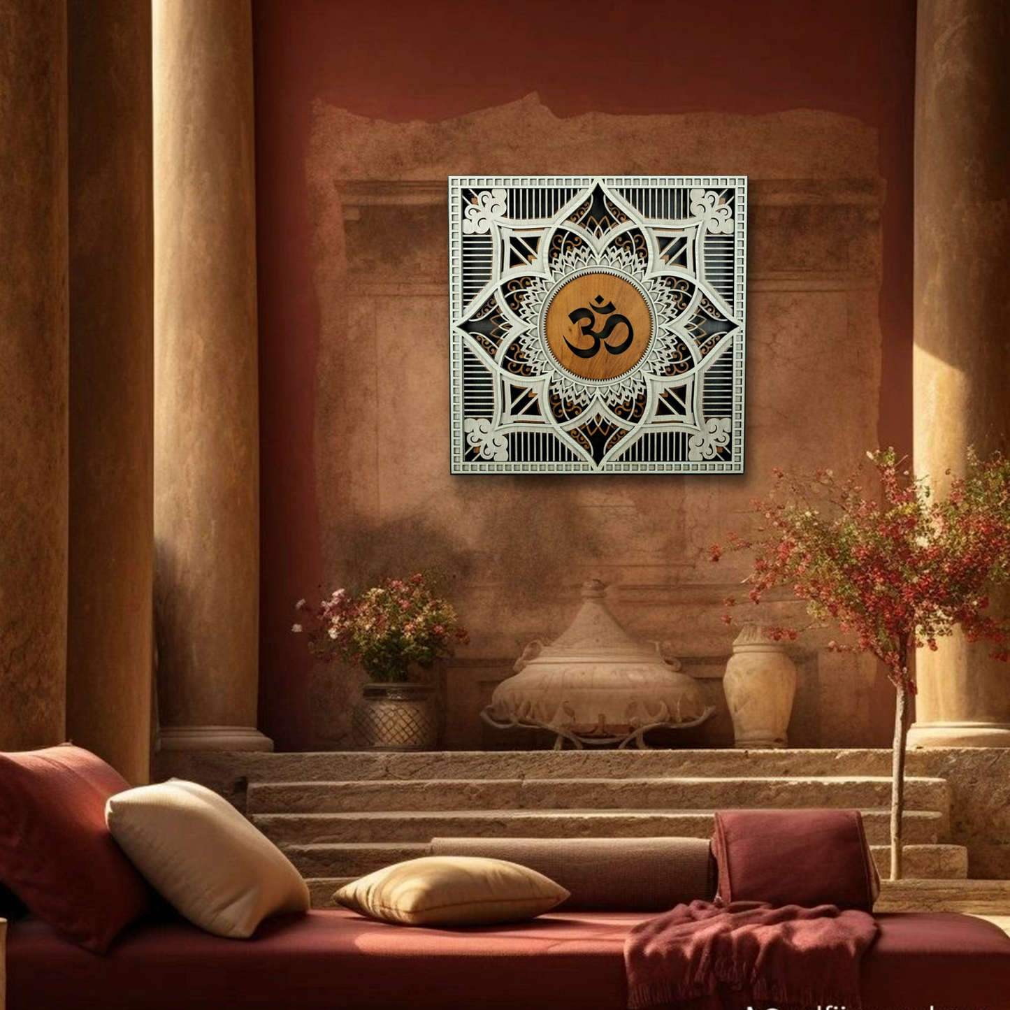 enlighten om mandala 🕉️ led wall art