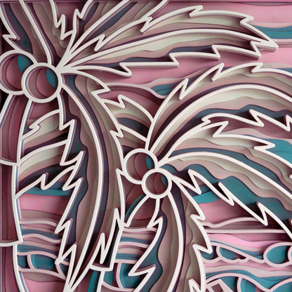 Layered Wood 'Coastal Sunset' Wall Art