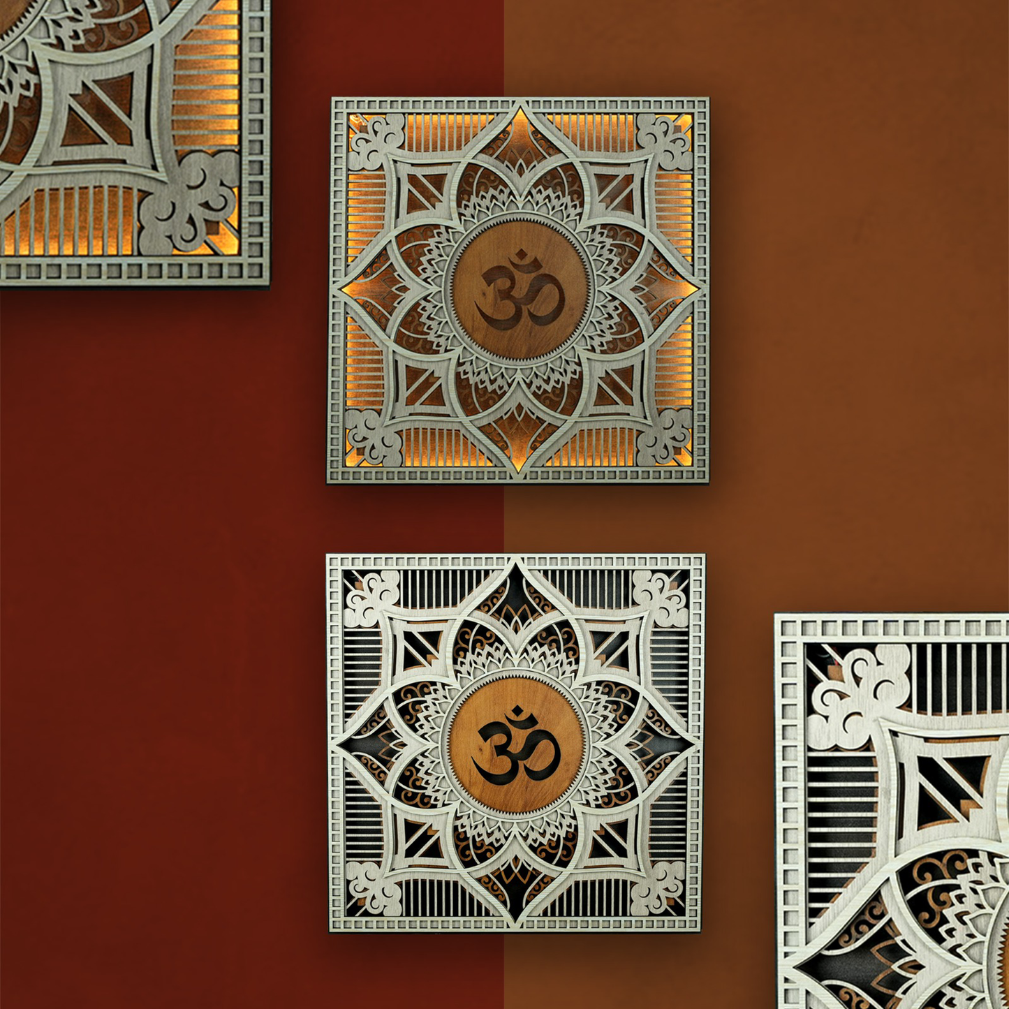 enlighten om mandala 🕉️ led wall art