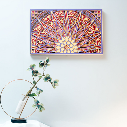 Intricate Layered Wood 'Radiant Star' Wall Art