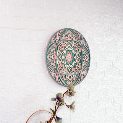 Intricate Layered Wood Mandala Wall Art