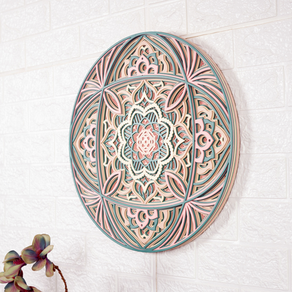 Intricate Layered Wood Mandala Wall Art