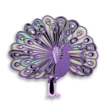 Multi-Layer Wooden Peacock Wall Art