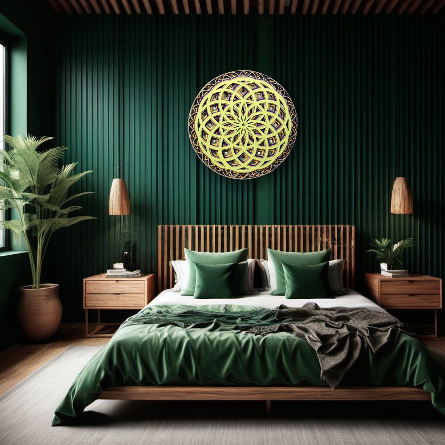 mandala wooden wall art