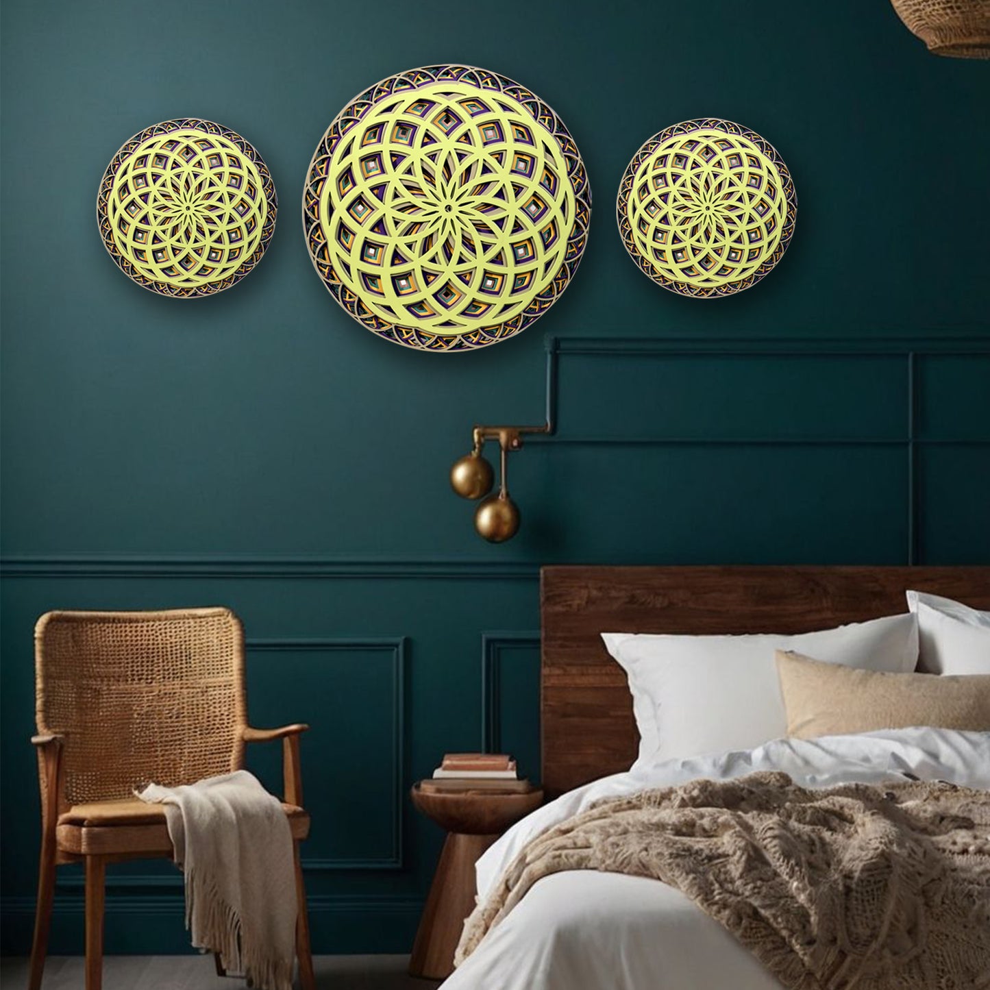 mandala wooden wall art