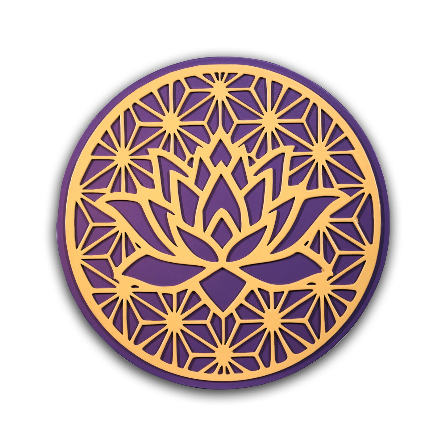lotus mandala wooden wall art