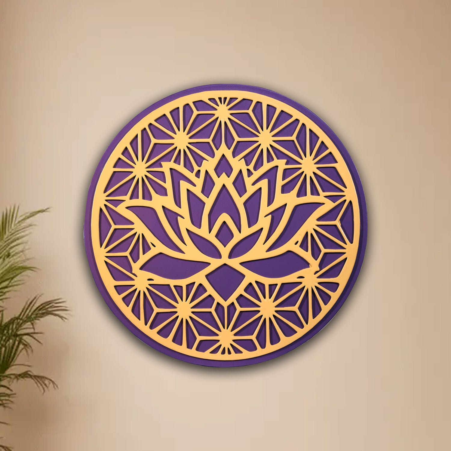 Lotus Mandala Wooden Wall Art