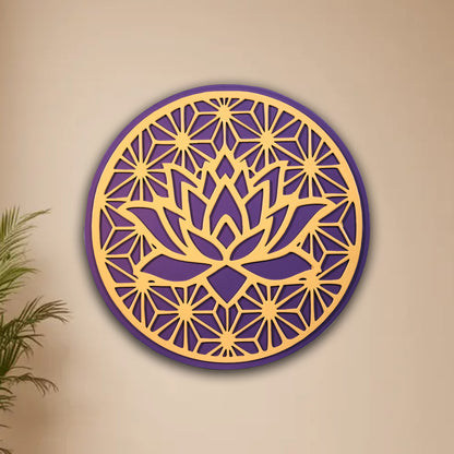 Lotus Mandala Wooden Wall Art