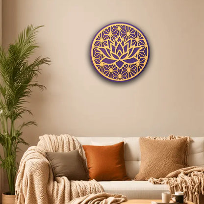 Lotus Mandala Wooden Wall Art