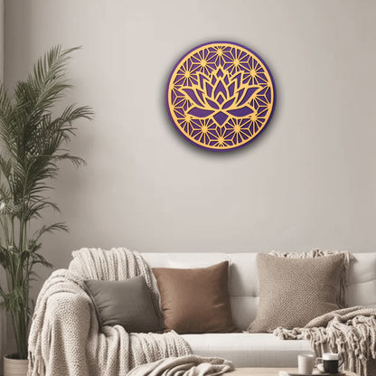 Lotus Mandala Wooden Wall Art