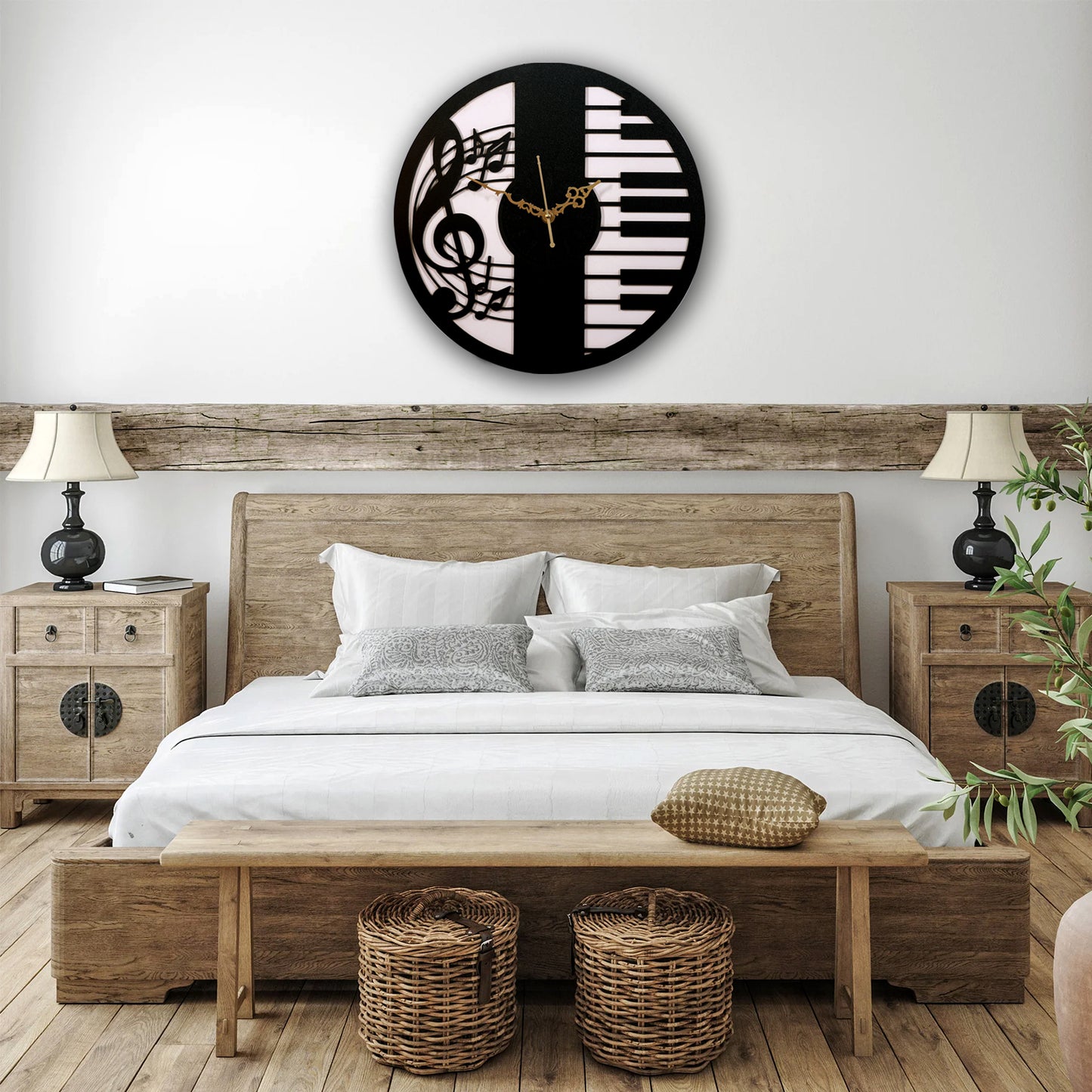 musical piano wall clock