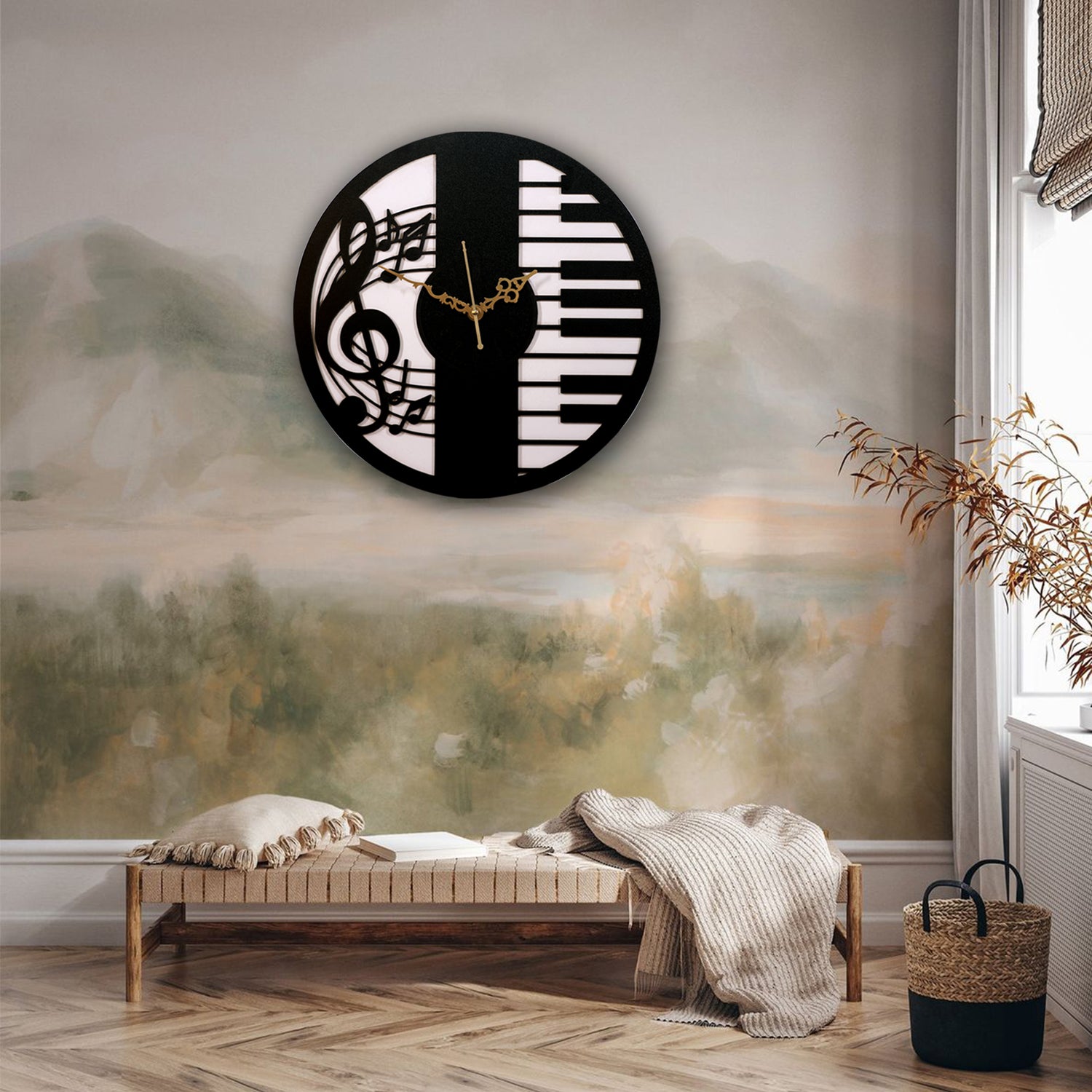 Musical Piano Wall Clock