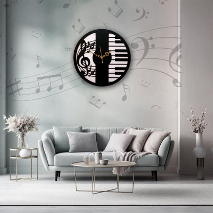 Musical Piano Wall Clock
