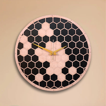 Honeycomb Wooden Wall Clock
