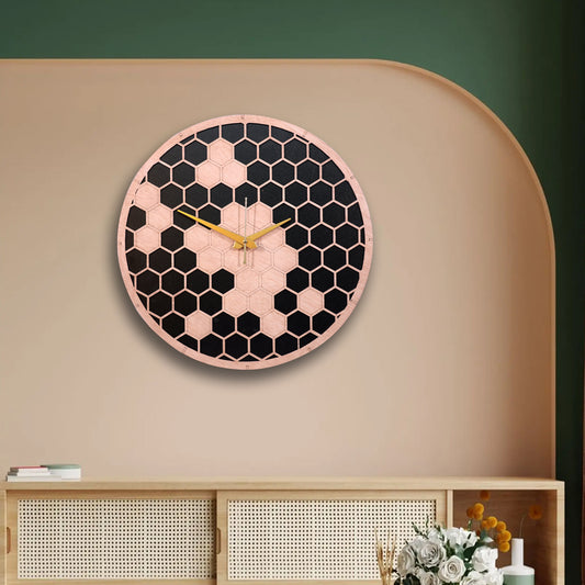 Honeycomb Wooden Wall Clock