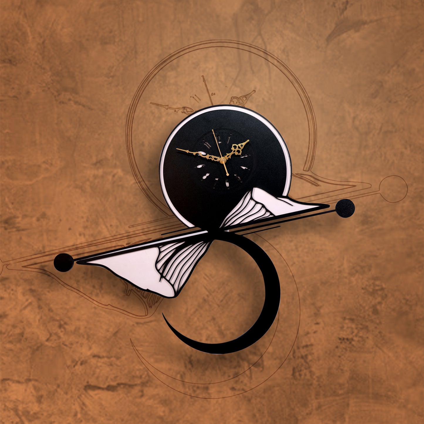 artistic wooden wall clock