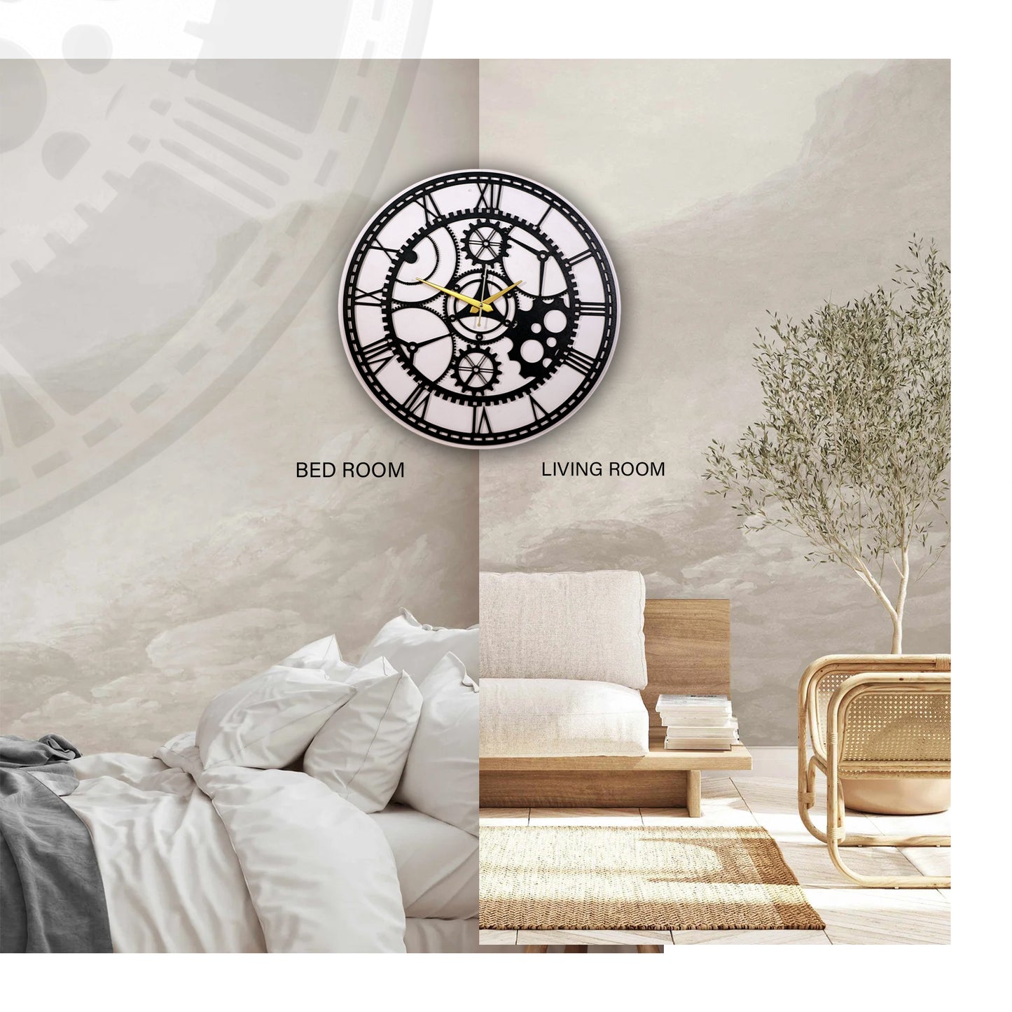 artistic wooden wall clock