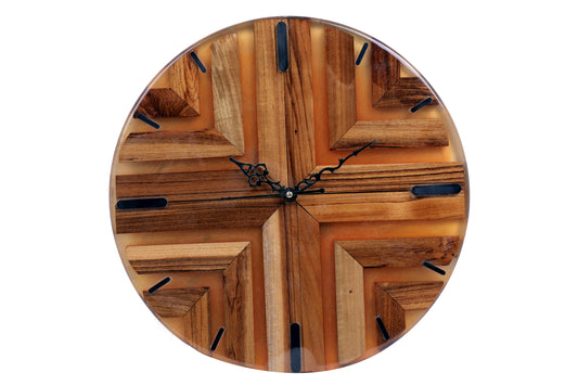 Premium Round Wooden Wall Clock with Glass – Silent Quartz