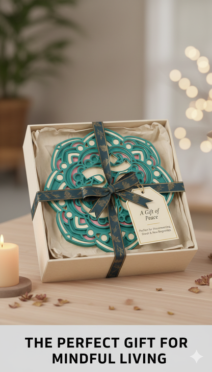 3D Layered Om Mandala Wall Art – 12" Hand-Finished MDF Wood Decor with Premium PU Polish