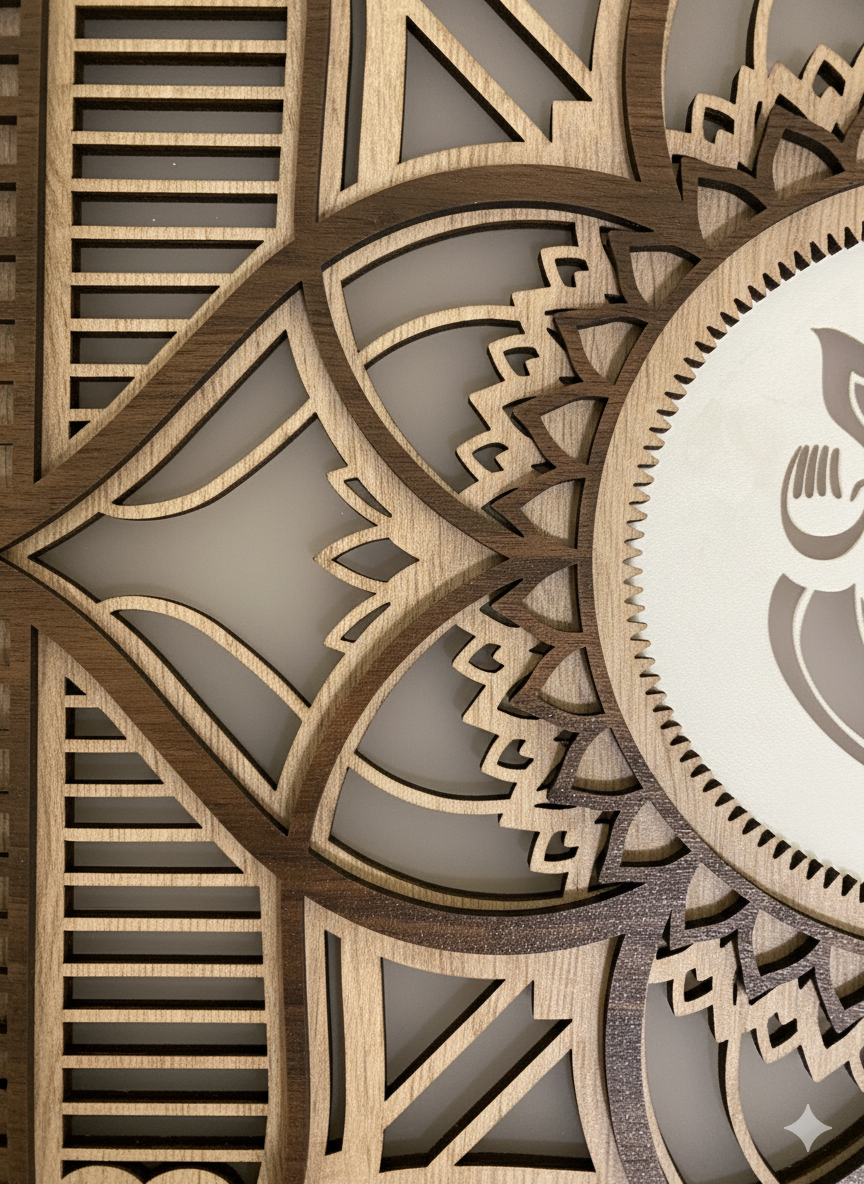 3d wooden ganesha mandala wall art