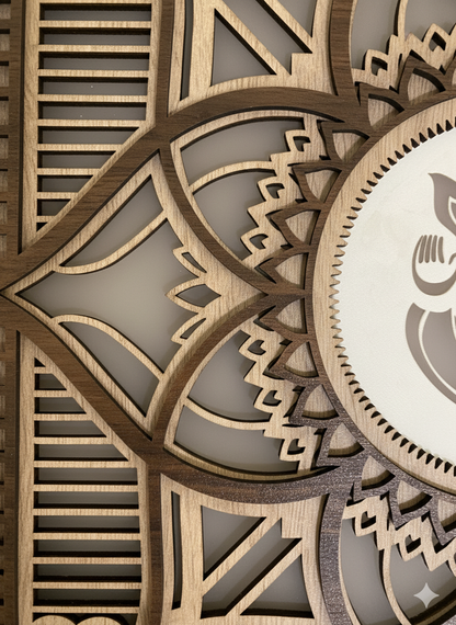 3D Wooden Ganesha Mandala Wall Art