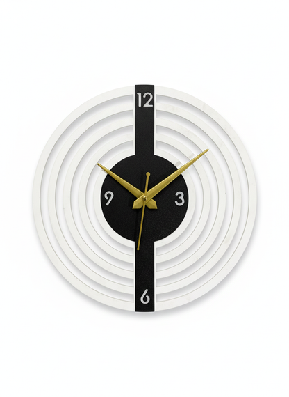 Modern Geometric 3D Wall Clock – 30cm Round Acrylic & MDF Wood Silent Timepiece with Natural Backlight