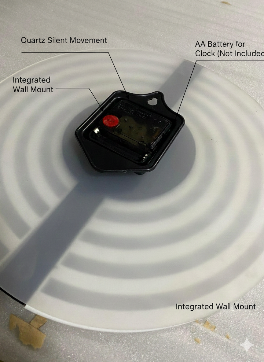 modern geometric 3d wall clock – 30cm round acrylic & mdf wood silent timepiece with natural backlight