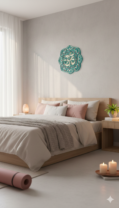 3D Layered Om Mandala Wall Art – 12" Hand-Finished MDF Wood Decor with Premium PU Polish