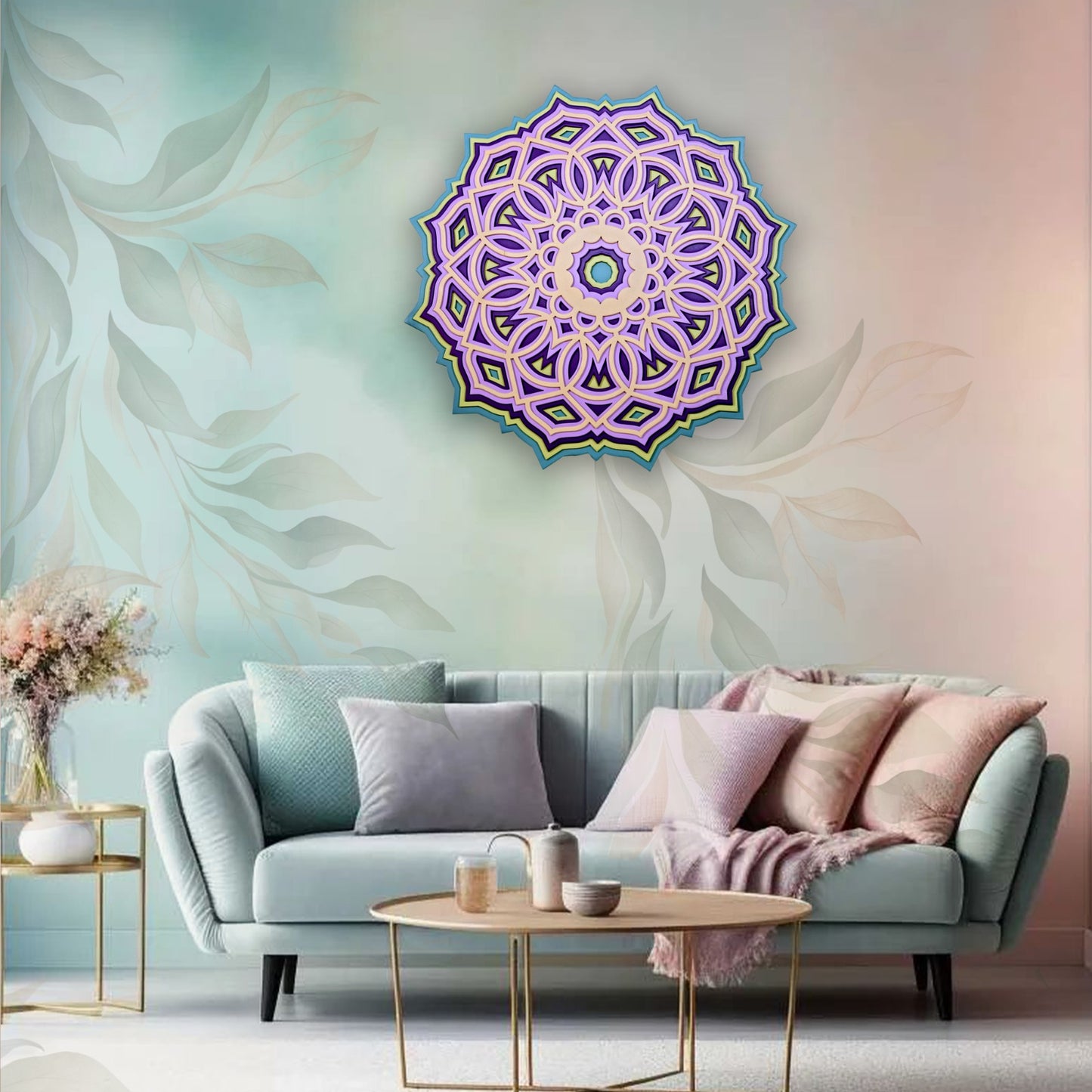 mandala wooden wall art