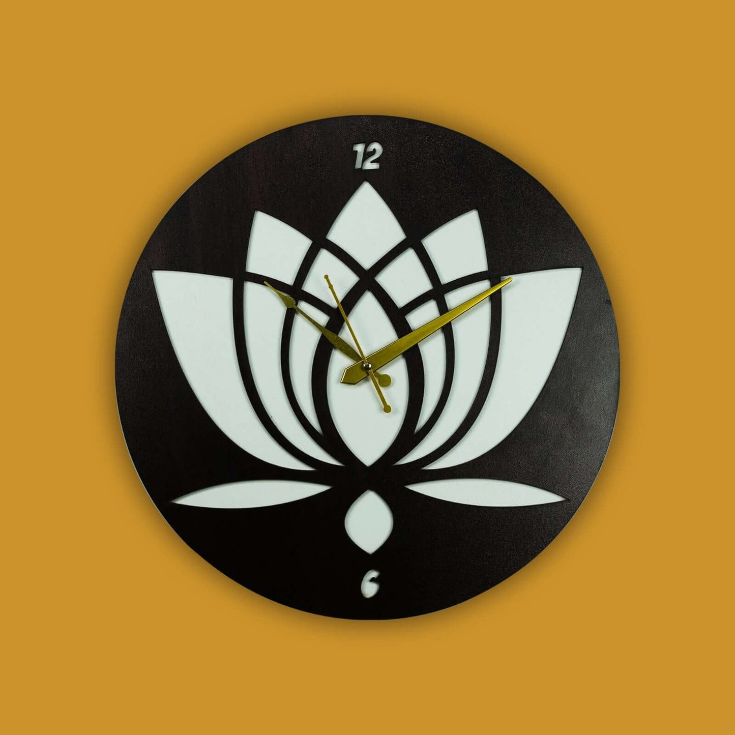 elegant lotus design wall clock
