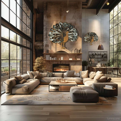 Elegant Wooden Peacock Wall Art