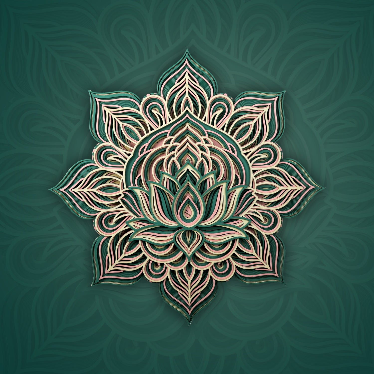Elegant Lotus Mandala Wall Art