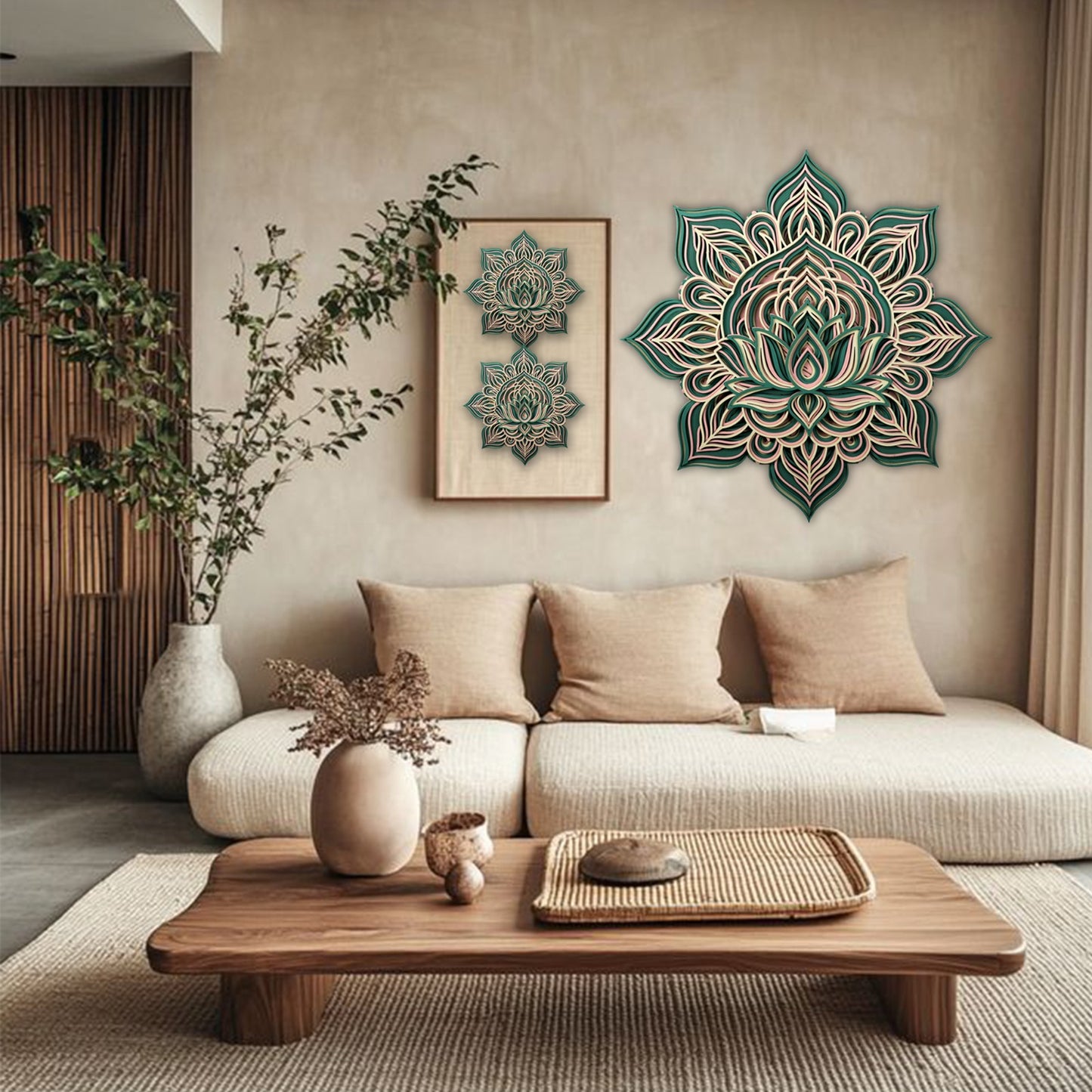elegant lotus mandala wall art