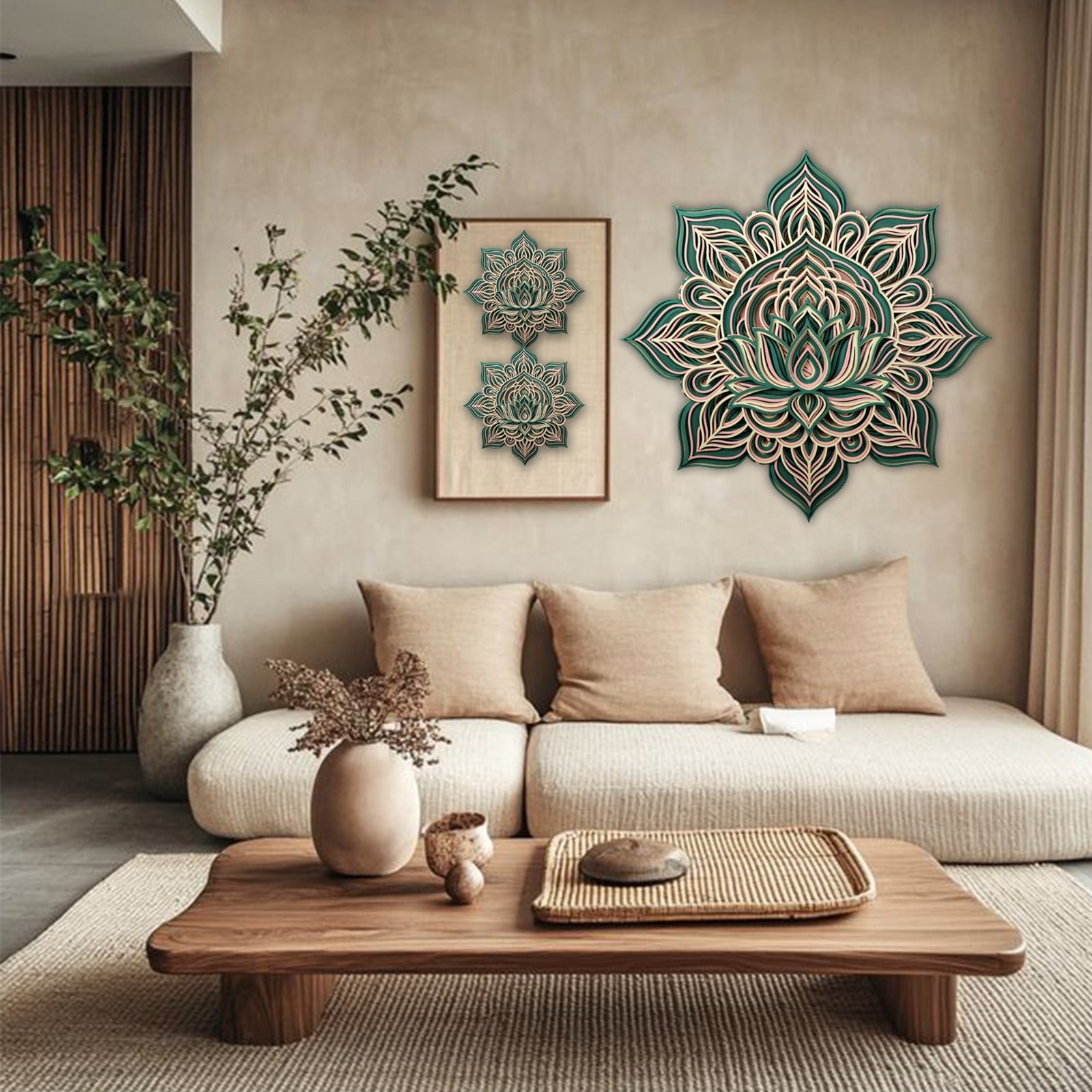 Elegant Lotus Mandala Wall Art