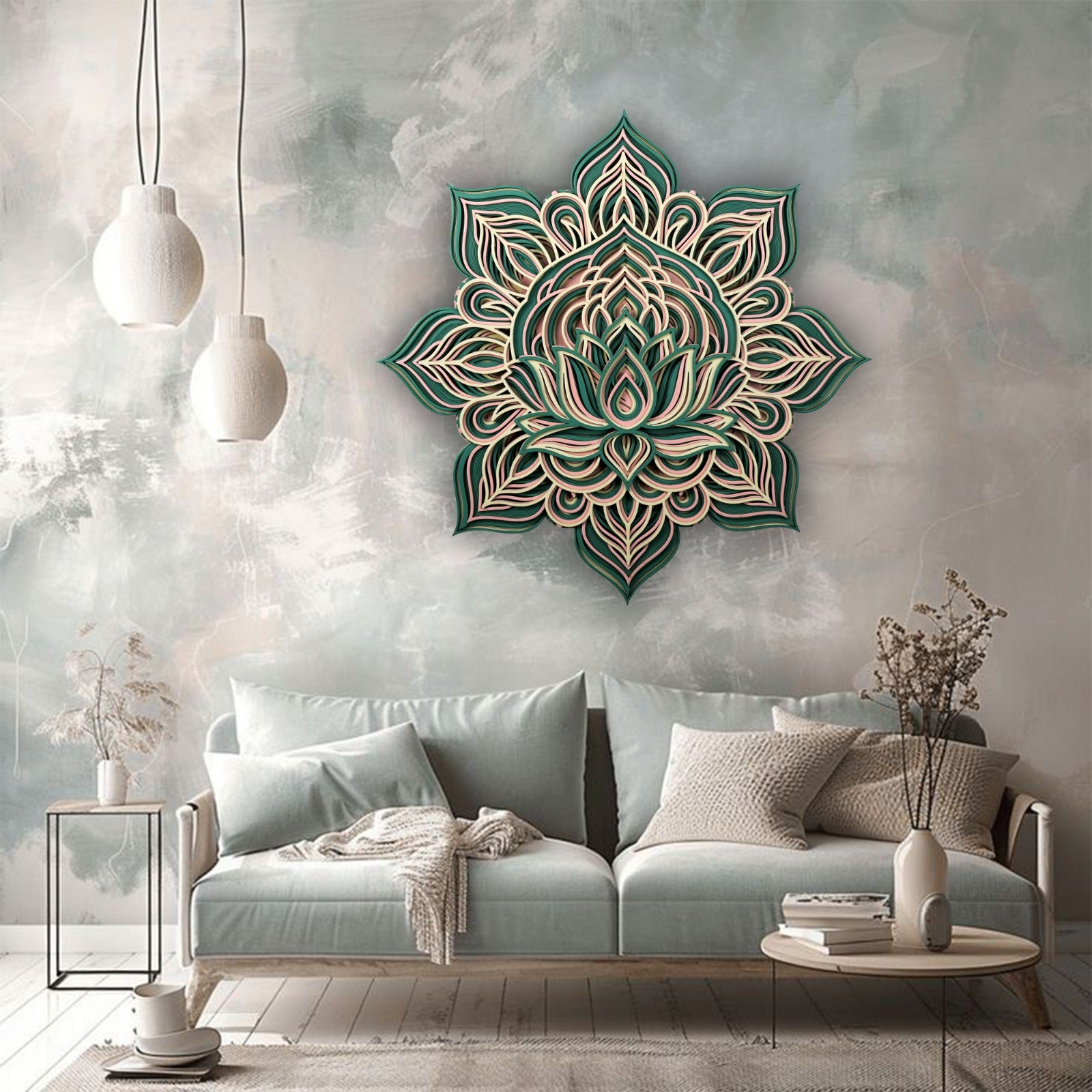 Elegant Lotus Mandala Wall Art