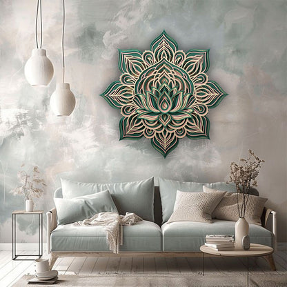 Elegant Lotus Mandala Wall Art